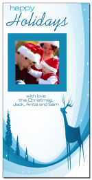 Christmas Holiday Santa and Sleigh Traveling Across the Moon Cards with photo 4